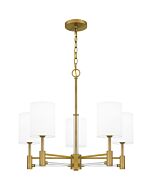 Quoizel Five Light Chandelier Gretchen in Aged Brass