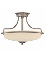 Quoizel Griffin 3 Light 17 Inch Ceiling Light in Antique Nickel