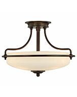 Quoizel Griffin 3 Light 17 Inch Ceiling Light in Palladian Bronze