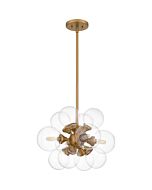 Glinda 4-Light Pendant in Brushed Weathered Brass