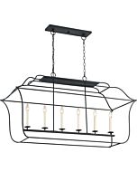 Quoizel Gallery 6 Light 48 Inch Kitchen Island Light in Royal Ebony