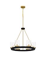 Quoizel Six Light Chandelier Greeley in Matte Black