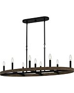 Quoizel Nine Light Linear Chandelier Hendrix in Matte Black