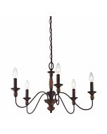 Quoizel Holbrook 5 Light 14 Inch Traditional Chandelier in Tuscan Brown