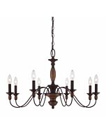 Quoizel Holbrook 8 Light 20 Inch Traditional Chandelier in Tuscan Brown