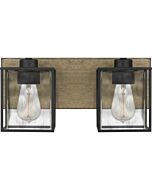 Holsten 2-Light Bathroom Vanity Light in Matte Black