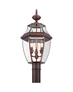 Quoizel Newbury 3 Light 13 Inch Outdoor Post Light in Aged Copper