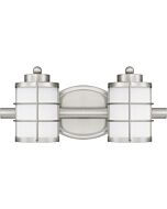 Hazlett 2-Light Bathroom Vanity Light in Brushed Nickel