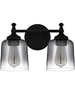 Jenson 2-Light Bathroom Vanity Light in Matte Black