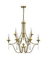 Quoizel Joules 9 Light 31 Inch Traditional Chandelier in Aged Brass