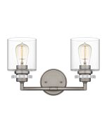 Jaspar 2-Light Bathroom Vanity Light in Antique Nickel