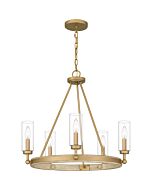 Quoizel Five Light Chandelier Kelleher in Nouveau Painted Weathered Brass