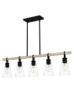 Quoizel Five Light Linear Chandelier Kingsbridge in Earth Black