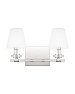 Kelsey Glen 2-Light Bathroom Vanity Light in Polished Nickel