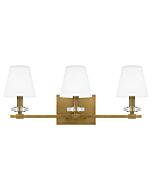 Kelsey Glen 3-Light Bathroom Vanity Light in Weathered Brass