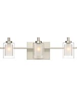 Quoizel Kolt 3 Light Bathroom Vanity Light in Brushed Nickel