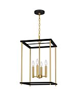 Quoizel Four Light Pendant Kynwyd in Matte Black