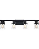 Knox 4-Light Bathroom Vanity Light in Matte Black