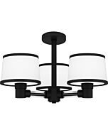 Quoizel Three Light Semi Flush Mount Kylen in Matte Black