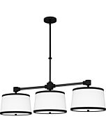 Quoizel Three Light Linear Chandelier Kylen in Matte Black