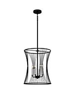 Quoizel Four Light Pendant Leiland in Matte Black