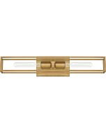 Quoizel Leighton 2 Light 24 Inch Bathroom Vanity Light in Weathered Brass