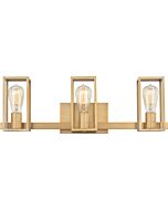 Quoizel Three Light Bath Leighton in Weathered Brass