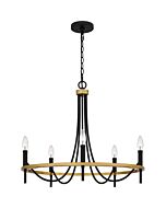 Quoizel Five Light Chandelier Legare in Matte Black