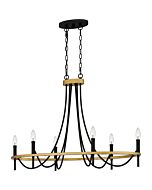 Quoizel Six Light Island Chandelier Legare in Matte Black