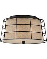 Quoizel Landings 3 Light Flush Mount in Mottled Cocoa