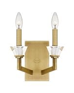 Lottie 2-Light Wall Sconce in Aged Brass