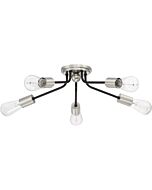 Quoizel Latitude 5 Light 28 Inch Ceiling Light in Earth Black