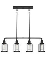 Quoizel Ludlow 4 Light 34 Inch Kitchen Island Light in Earth Black