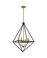 Quoizel Four Light Foyer Pendant Louvre in Western Bronze