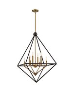 Quoizel Eight Light Foyer Pendant Louvre in Western Bronze