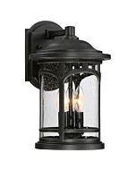 Quoizel Marblehead 14.5 Inch 3 Light Wall Lantern in Mystic Black