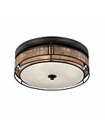 Quoizel Laguna 3 Light Outdoor Flush Mount in Bronze Finish