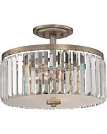 Quoizel Mirage 14.75 Inch 3 Light Semi Flush in Vintage Gold