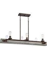 Quoizel Melville 6 Light 42 Inch Kitchen Island Light in Iron Gate