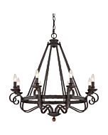 Quoizel Noble 8 Light Chandelier in Rustic Black