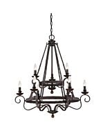 Quoizel Noble 9 Light Chandelier in Rustic Black