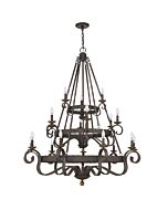 Quoizel Noble 18 Light 57 Inch Traditional Chandelier in Rustic Black