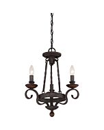 Quoizel Noble 3 Light Chandelier in Rustic Black