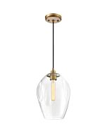 Quoizel One Light Mini Pendant Nostalgia in Weathered Brass