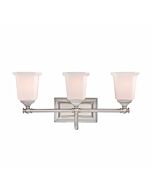 Quoizel Nicholas 3 Light Bathroom Vanity Light in Brushed Nickel