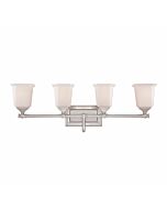 Quoizel Nicholas 4 Light Bathroom Vanity Light in Brushed Nickel