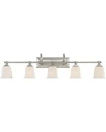 Quoizel Nicholas 5 Light Bathroom Vanity Light in Brushed Nickel