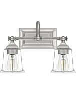 Quoizel Nicholas 2 Light Bathroom Vanity Light in Brushed Nickel