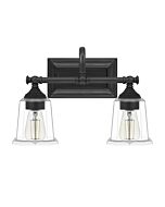 Quoizel Nicholas 2 Light Bathroom Vanity Light in Earth Black