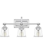 Quoizel Nicholas 3 Light Bathroom Vanity Light in Polished Chrome